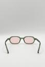 Green SVNX Green Retro Rounded Square Sunglasses In Green Pink, Image 4 of 4