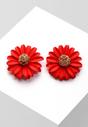 Red AVANT-GARDE PARIS Red Fuchsia Floral Studs, Image 2 of 5