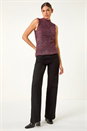 Pink High Neck Fluffy Tinsel Knit Top, Image 4 of 6