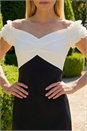 Black Frill Contrast Bardot Dress, Image 4 of 4