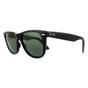 Black Rectangle Black Green Polarized Wayfarer 2140 Sunglasses, Image 2 of 3