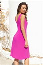 Fuchsia Sleeveless Twist Drape Stretch Ruched Dress, Image 3 of 7