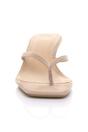 Taupe AJVANI Taupe Low Kitten Heel Toe Post Slip On Square Toe Sandals, Image 5 of 5