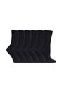 Black 6 Pack Non Elastic Loose Top Bamboo Socks, Image 1 of 5