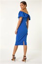 Blue Bardot Stretch Midi Dress, Image 3 of 5
