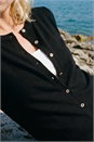 Black Petite Button Up Cardigan, Image 4 of 4