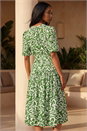 Green Petite Swirl Print Midi Dress , Image 3 of 4