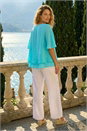 Aqua Double Layered Tunic Top, Image 3 of 4