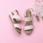 Natural AJVANI Natural Mid Wedge Heel Strappy Slingback Sandals, Image 4 of 6