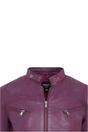 Purple Slim-Fit Leather Biker Jacket-Maldon, Image 4 of 5