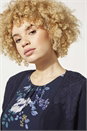 Navy  Lace Trim Bolero Shrug, Image 3 of 4