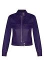 Purple Womens Leather Moto Biker Jacket-Braga, Image 2 of 5