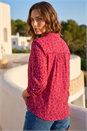 Red Petite Abstract Spot Stretch Shirt, Image 3 of 4