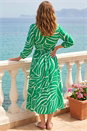 Green Abstract Geometric Midi Dress, Image 2 of 4