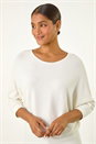 Ivory  Ribbed Fitted Knit Jumper, Image 4 of 5