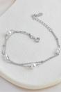 Silver Sterling Silver Pearl Double Chain Bracelet, Image 1 of 3