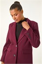 Plum Tailored Single Breasted Coat, Image 6 of 8