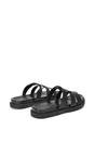 Black XY LONDON Black 'Aurelia' Flat Slider Sandals With Comfortable Footbed, Image 4 of 6