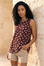 Brown Spot Double Layer Vest Top, Image 1 of 4