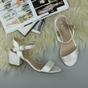 Ivory AJVANI Ivory Mid Block Heel Buckle Strappy Sandals, Image 4 of 6