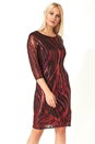 PINK Sequin 3/4 Sleeve Mesh Dress, Image 1 of 5