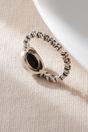 Silver Sterling Silver Black Zirconia Floral Ring, Image 4 of 4