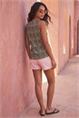 Natural  Animal Print Textured Vest Top, Image 3 of 4