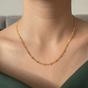 Gold 18ct Gold Plated Bar Curb Chain Necklace, Image 2 of 4