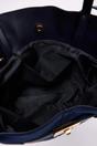 Navy Suede Tote With Soft Handle And Cross-Body Strap, Image 3 of 4