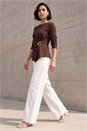 Chocolate Trim Detail Top, Image 3 of 4