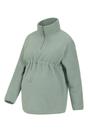 Khaki Cosy Sherpa Half Zip Maternity Fleece Top, Image 4 of 6