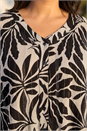 Black Curve Floral Asymmetric Blouse, Image 4 of 4