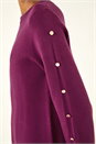 Fuchsia Buttoned Knit Dress, Image 5 of 5