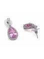 Light Pink Halo Teardrop Sparkle Drop Earrings, Image 2 of 3