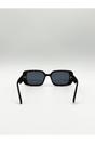Black Oversized Rectangle Sunglasses, Image 4 of 4