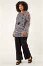 Natural  Curve Georgette Keyhole Top, Image 2 of 5