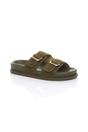 Pale Green AJVANI Pale Green Flatform Double Buckle Footbed Sandals, Image 1 of 4