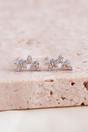 Silver Sterling Silver CZ Hydrangea Floral Studs, Image 1 of 3