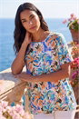 Blue Abstract Print Tunic Top, Image 1 of 4
