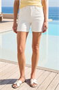 Natural  Stretch Denim Mom Shorts, Image 2 of 4