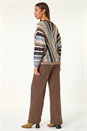 Chocolate Chevron Stitch Detail Jumper, Image 4 of 5