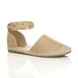 Natural AJVANI Natural Flat Ankle Strap Espadrilles Sandals, Image 1 of 5