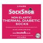 Navy 3 Pack Ladies Thin Wide Top Non Elastic Thermal Diabetic Socks, Image 3 of 3