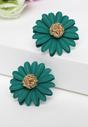 Green AVANT-GARDE PARIS Green Fuchsia Floral Studs, Image 2 of 5