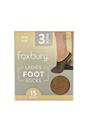 Beige 3 Pack Ladies Invisible Pop Socks 15 Denier Lightweight No Show Socks, Image 2 of 3