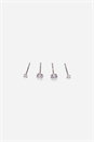 Silver Sterling Silver Cubic Zirconia Stud Earring Set, Image 2 of 2