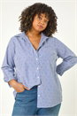 Blue Curve Dobby Spot Stripe Shirt, Image 1 of 5