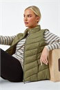 Khaki Petite Quilted Padded Gilet, Image 1 of 5