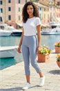Light Grey Petite Cropped Stretch Trouser, Image 3 of 3
