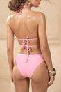 Pink Triangle Bikini Set with Ring Detail and Tie Side Bottom, Image 2 of 2